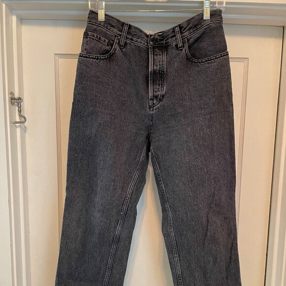 Everlane High-waisted Straight Leg Jeans Charcoal Black - Picture 2 of 3